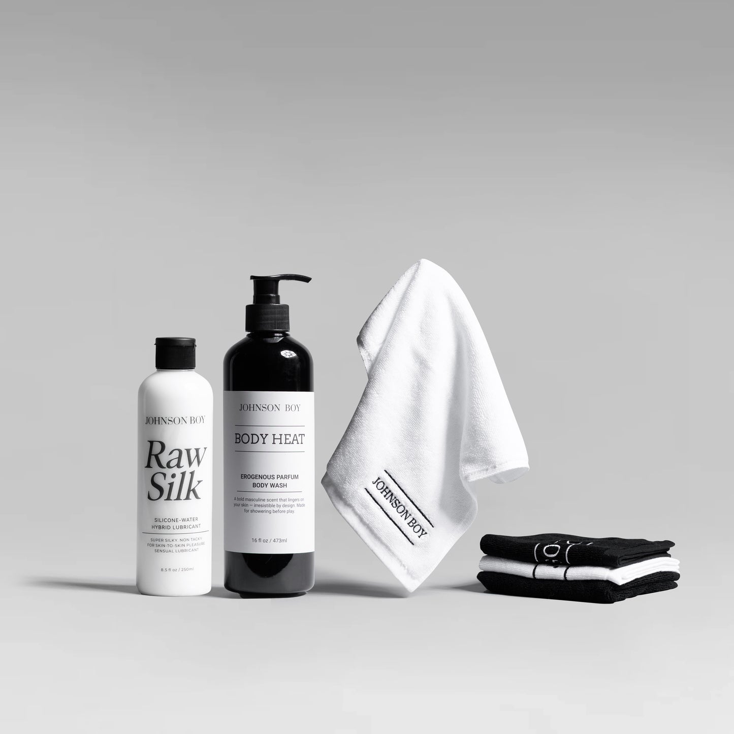 Pre Play Post Ritual Kit bundle with body wash, hybrid lubricant and towels