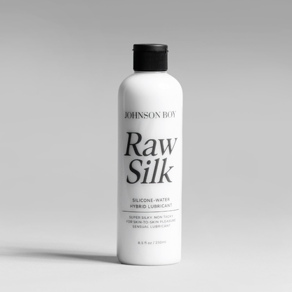 Raw Silk silicone water hybrid lubricant bottle